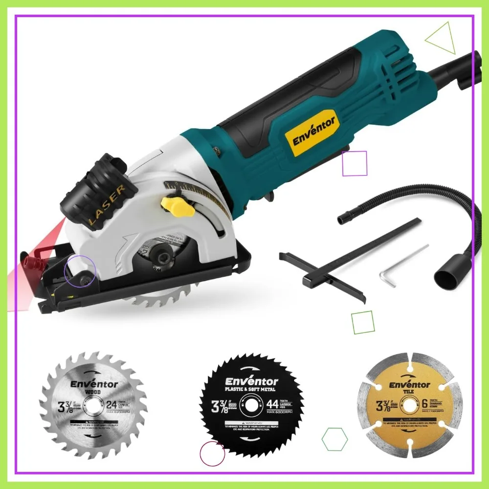 Compact Electric Circular Saw with Laser Guide, 4000RPM, 3 Blades for Wood, Metal, Tile Cutting
Compact Electric Circular Saw with Laser Guide, 4000RPM, 3 Blades for Wood, Metal, Tile Cutting