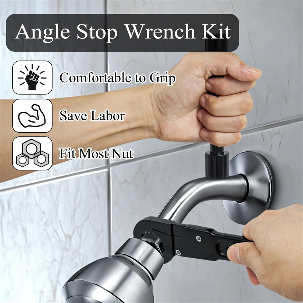 BOFOF Angle Stop Wrench Kit, Plumbing Tools, Angle-on Wrench Plumber Wrench for Angle Stop and Supply Nut Installations
BOFOF Angle Stop Wrench Kit, Plumbing Tools, Angle-on Wrench Plumber Wrench for Angle Stop and Supply Nut Installations