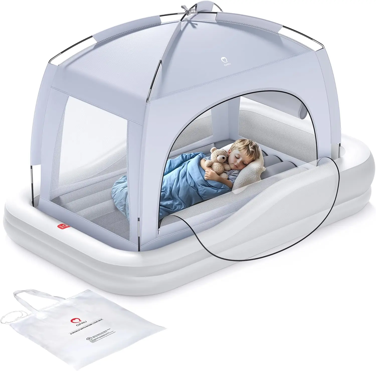 Inflatable Toddler Travel Bed with Tent, Portable Air Mattress for Kids, Ideal for Camping and Home Use (Grey)
Inflatable Toddler Travel Bed with Tent, Portable Air Mattress for Kids, Ideal for Camping and Home Use (Grey)