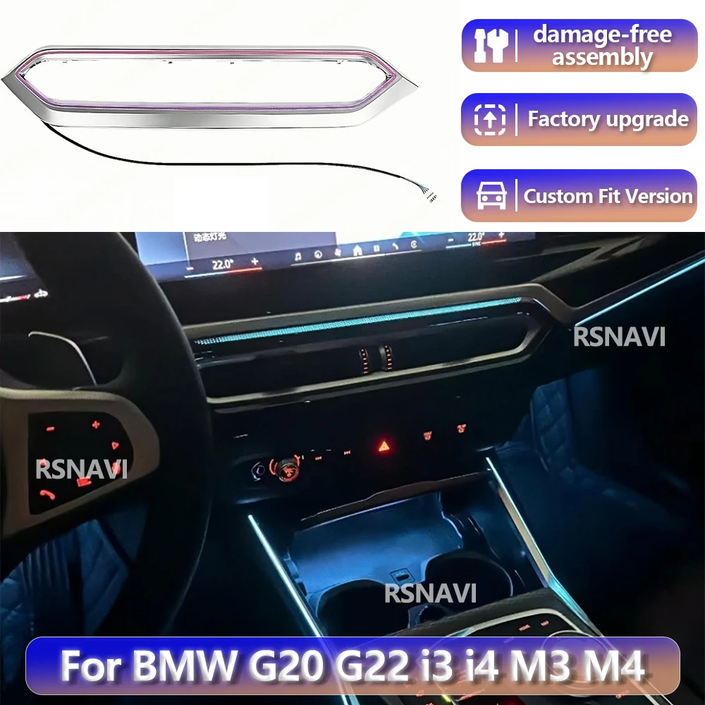 RGB-подсветка для BMW 3 серии G20 G28 G22 G23 i3 i4 G26 2019-2025, 64 цвета, рамка воздуховода, синхронизация с оригинальным автомобилем
RGB-подсветка для BMW 3 серии G20 G28 G22 G23 i3 i4 G26 2019-2025, 64 цвета, рамка воздуховода, синхронизация с оригинальным автомобилем
