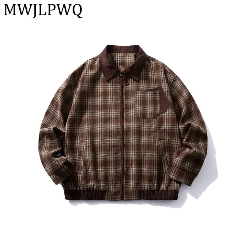 MWJLPWQ American Retro Turn-Down Collar Plaid Jacket For Men Spring Autumn Loose Double Pocket Unique Design Casual Tops 13253
MWJLPWQ American Retro Turn-Down Collar Plaid Jacket For Men Spring Autumn Loose Double Pocket Unique Design Casual Tops 13253