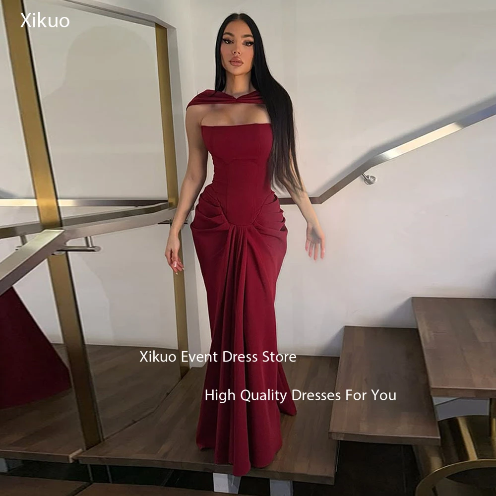 Xikuo Vintage Burgundy Satin Evening Dresses Strapless Party Prom Gowns Woman Long Mermaid Rochie Eleganta De Ocazie Customized
Xikuo Vintage Burgundy Satin Evening Dresses Strapless Party Prom Gowns Woman Long Mermaid Rochie Eleganta De Ocazie Customized