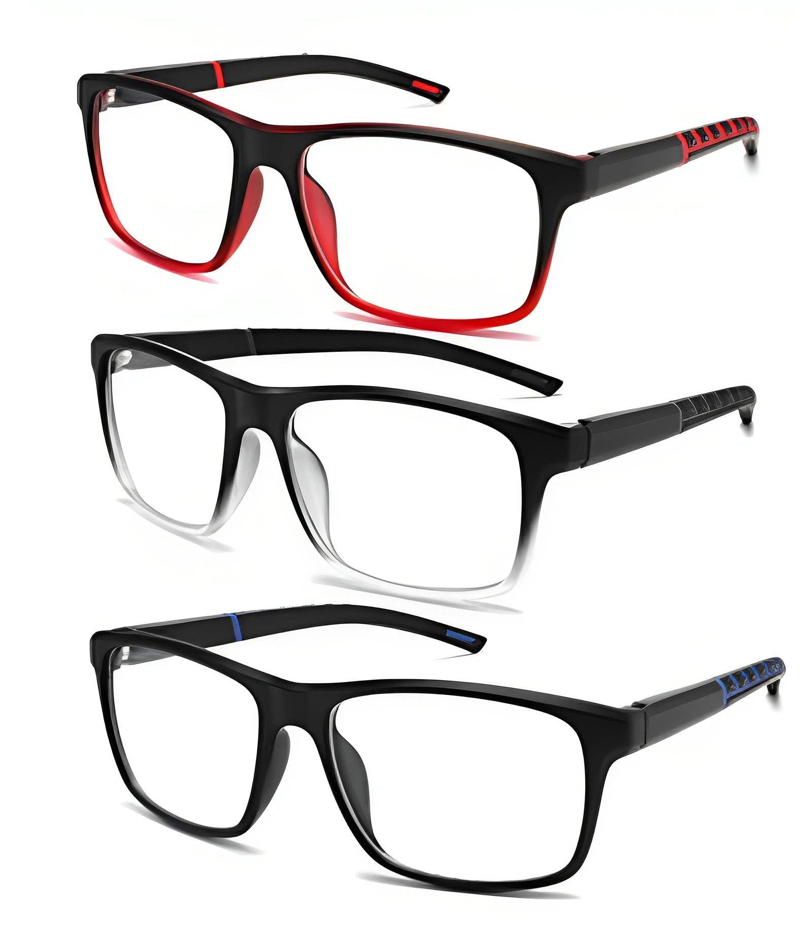 3-Pack Men's Blue Light Blocking Reading Glasses, Classic Square Frame Anti-Fatigue Computer Reader Eyeglasses
3-Pack Men's Blue Light Blocking Reading Glasses, Classic Square Frame Anti-Fatigue Computer Reader Eyeglasses