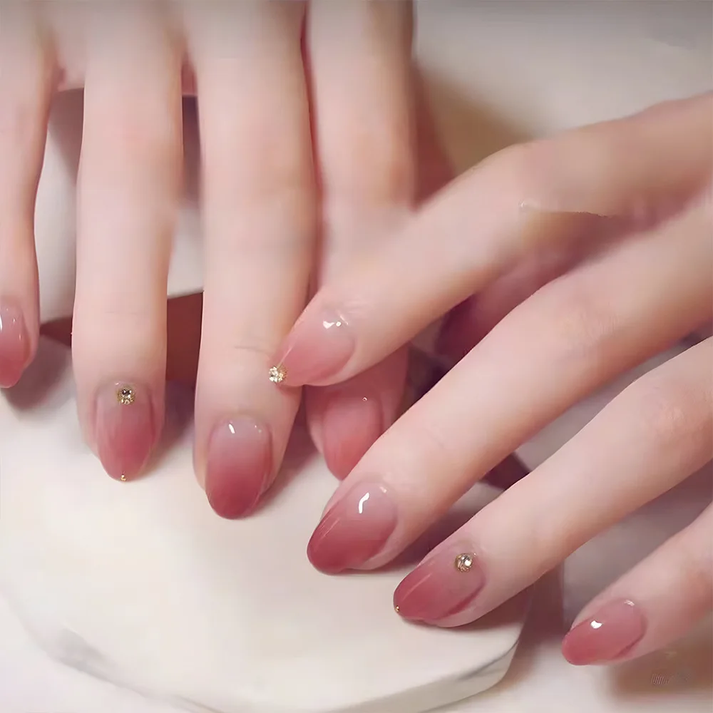 24Pcs Short Round Head False Nails with Pink Gradient Design Full Cover Nails Tips Art Rhinestone Detachable Press on Fake Nails
24Pcs Short Round Head False Nails with Pink Gradient Design Full Cover Nails Tips Art Rhinestone Detachable Press on Fake Nails