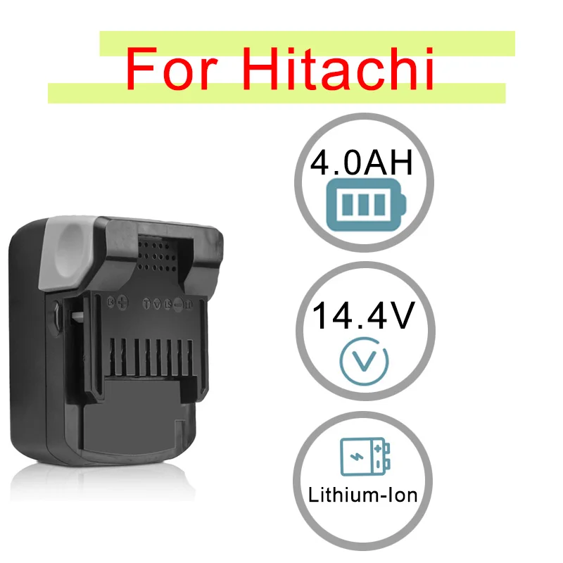 Литий-ионные аккумуляторные батарейки для отверток Hitachi BSL1415, 14,4 В, 4000 мАч, BSL1415X, BSL1430, CS-HTB430PW
Литий-ионные аккумуляторные батарейки для отверток Hitachi BSL1415, 14,4 В, 4000 мАч, BSL1415X, BSL1430, CS-HTB430PW