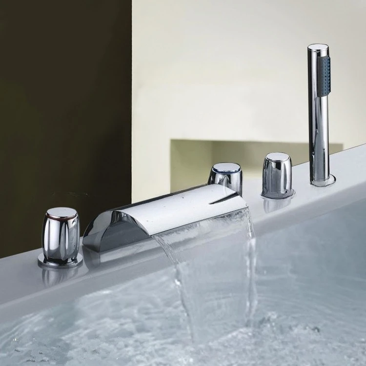 Смеситель для ванной комнаты с пятью отверстиями, латунный, с функцией водопада, для горячей и холодной воды, комплект из пяти предметов
Смеситель для ванной комнаты с пятью отверстиями, латунный, с функцией водопада, для горячей и холодной воды, комплект из пяти предметов