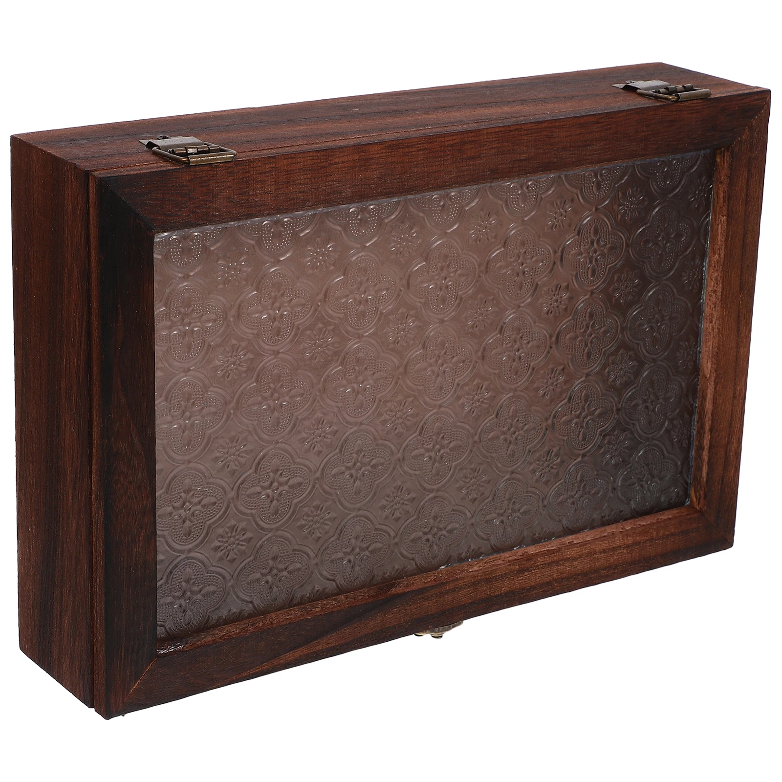 Wooden Storage Cabinet Large Box with Lid Retro Glass Crabapple Flower Tea Organizer Hand Polished Wood Miscellaneous
Wooden Storage Cabinet Large Box with Lid Retro Glass Crabapple Flower Tea Organizer Hand Polished Wood Miscellaneous