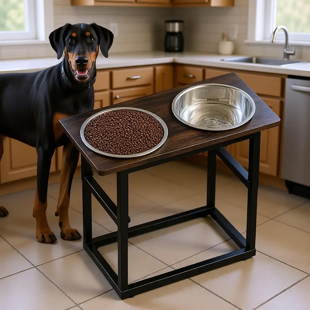 Elevated Dog Bowls for Large Breed, 5 Adjustable Heights from 8.2 to 17.3, 2 Stainless Steel Bowls, Raised Dog Food Bowl Stand
Elevated Dog Bowls for Large Breed, 5 Adjustable Heights from 8.2 to 17.3, 2 Stainless Steel Bowls, Raised Dog Food Bowl Stand