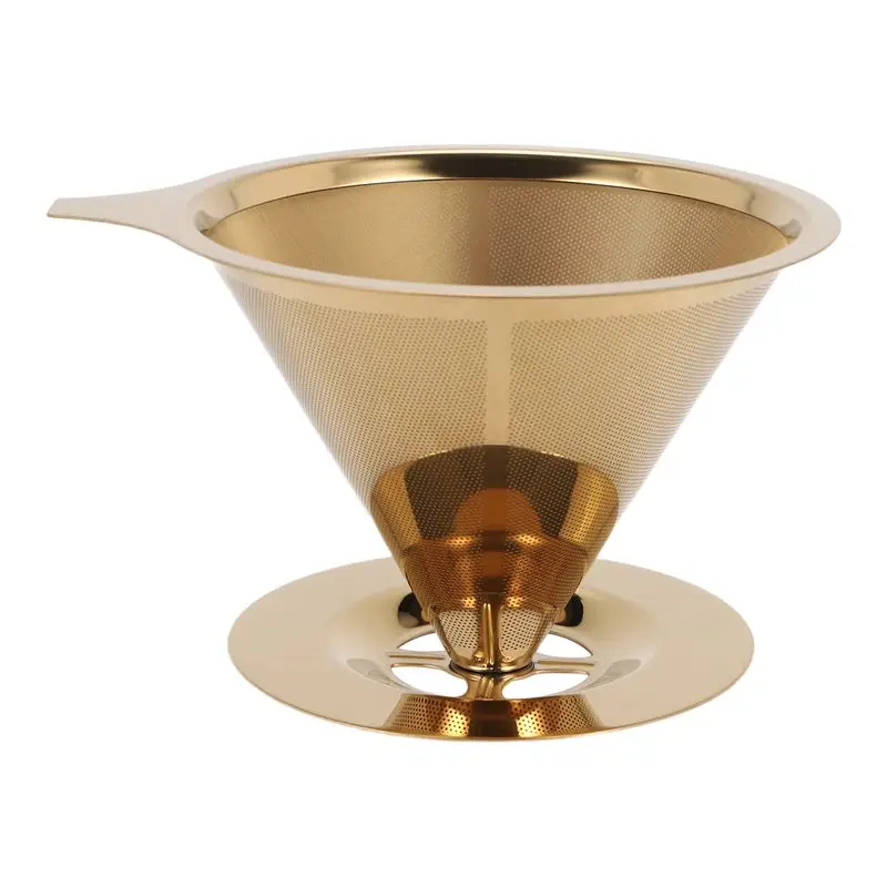 SYW-Double Wall Stainless Steel Titanium Gold Pour Over Coffee Dripper Filter With Cup Stand And Handle
SYW-Double Wall Stainless Steel Titanium Gold Pour Over Coffee Dripper Filter With Cup Stand And Handle