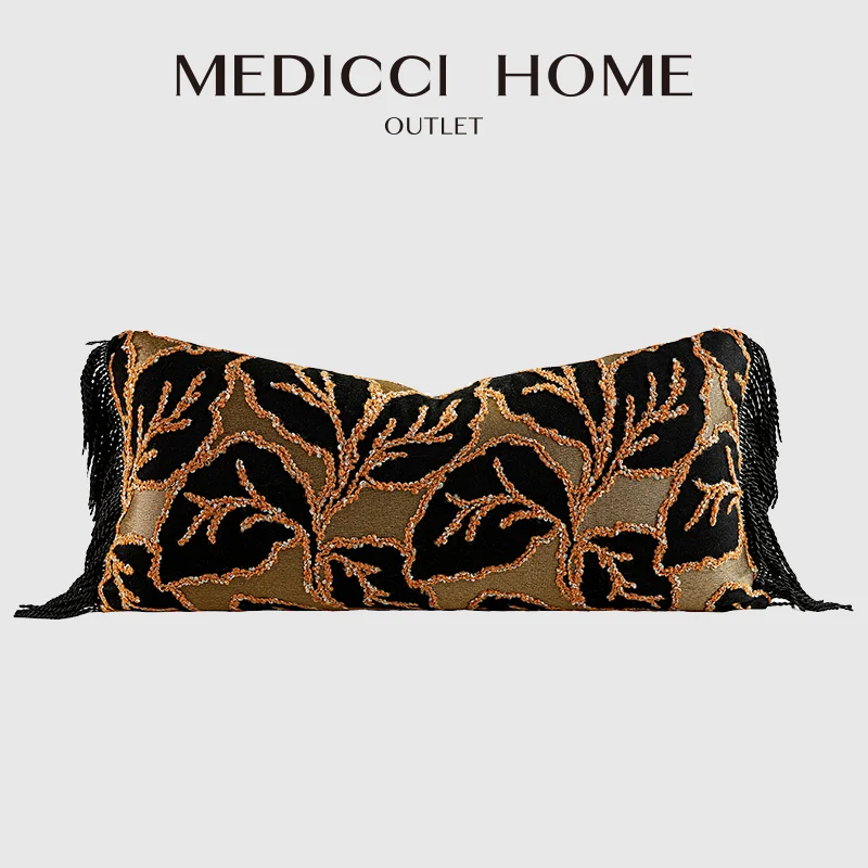 Medicci Home Painstakingly Design Lumbar Pillow Cover Black Gold Orange Wool Blend Boucle Leaf Embroidered Cushion Case For Sofa
Medicci Home Painstakingly Design Lumbar Pillow Cover Black Gold Orange Wool Blend Boucle Leaf Embroidered Cushion Case For Sofa