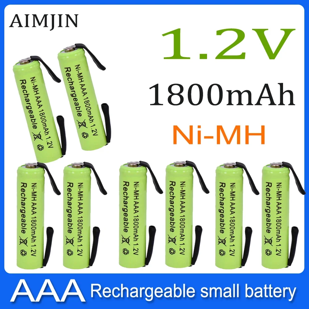 AAA 1800mAh 1.2V Ni-MH with Solder Tabs rechargeable battery cell, for Electric Shaver, Razor, Toothbrush
AAA 1800mAh 1.2V Ni-MH with Solder Tabs rechargeable battery cell, for Electric Shaver, Razor, Toothbrush