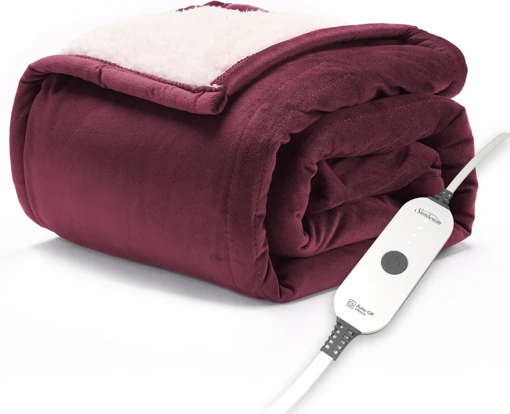 Electric Throw Royal Mink Sherpa Heated Blanket, 4 Heat Settings, 4-Hour Auto Shut-Off, Fast Heating, Luxurious and Ultra Comfy
Electric Throw Royal Mink Sherpa Heated Blanket, 4 Heat Settings, 4-Hour Auto Shut-Off, Fast Heating, Luxurious and Ultra Comfy