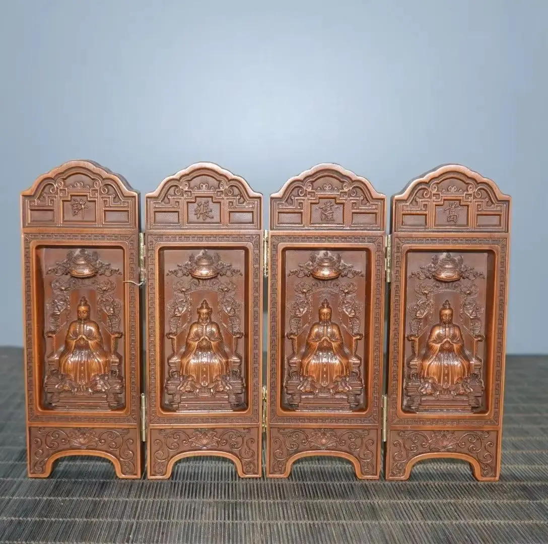 6"Tibetan Temple Collection Old Boxwood Four Great Heavenly Masters Exorcism Heavenly Lord Four open Box Screen Town house
6"Tibetan Temple Collection Old Boxwood Four Great Heavenly Masters Exorcism Heavenly Lord Four open Box Screen Town house
