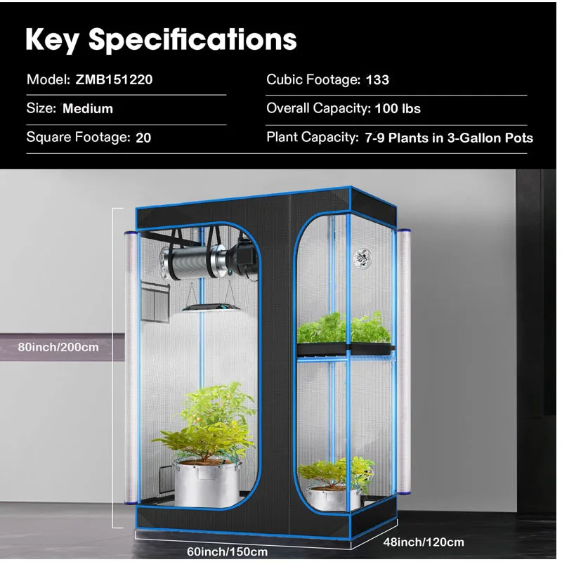 C3 Greenhouse Indoor Grow Tent Complete Kit Hydroponics System Indoor Growing System Fabric 600D Grow Tents Kit
C3 Greenhouse Indoor Grow Tent Complete Kit Hydroponics System Indoor Growing System Fabric 600D Grow Tents Kit