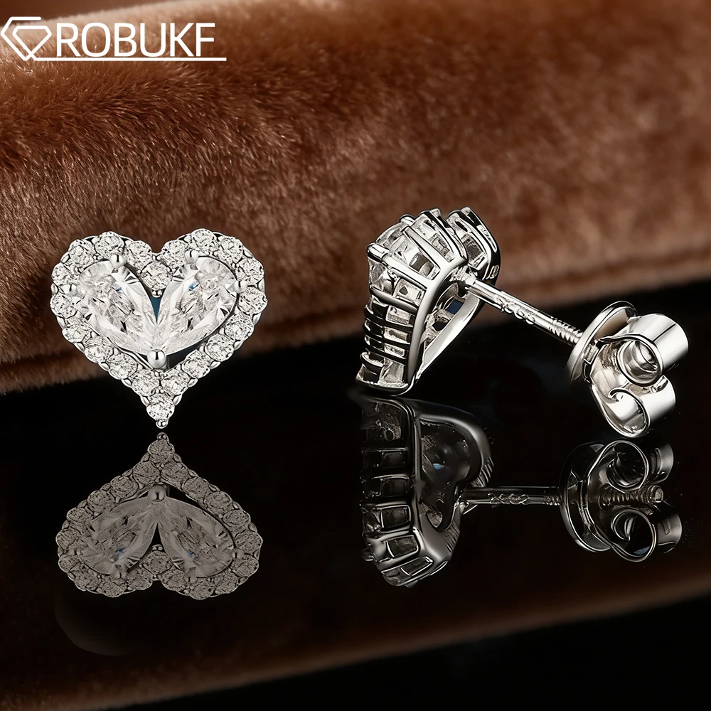Heart Shape All Moissanite Stud Earrings for Women Round Pear Cut Lab Diamond 100% S925 Silver Screw Back Wedding Jewelry Gifts
Heart Shape All Moissanite Stud Earrings for Women Round Pear Cut Lab Diamond 100% S925 Silver Screw Back Wedding Jewelry Gifts