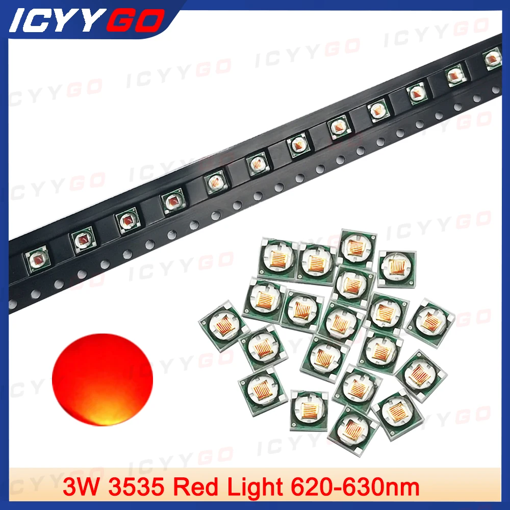10 PCS High Power LED Lamp Beads 3W Red Light 620-630nm LED 3535XPE Red Light 3535 3W Red Light Ceramic Lamp Beads
10 PCS High Power LED Lamp Beads 3W Red Light 620-630nm LED 3535XPE Red Light 3535 3W Red Light Ceramic Lamp Beads