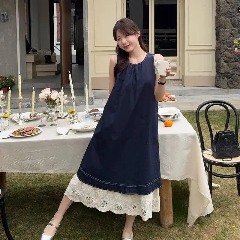 Spliced Contrasting Color Fake Two-Piece Vest Dress Women Spring Summer New French Style Loose Slim Sleeveless Vacation Skirt
Spliced Contrasting Color Fake Two-Piece Vest Dress Women Spring Summer New French Style Loose Slim Sleeveless Vacation Skirt