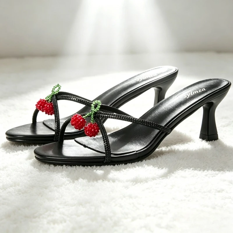 String Bead Crystal Design Slippers Women Luxury Rhinestone Elegant Slide Sandals Thin Heel Mule Shoes Summer Party Dress Shoes
String Bead Crystal Design Slippers Women Luxury Rhinestone Elegant Slide Sandals Thin Heel Mule Shoes Summer Party Dress Shoes