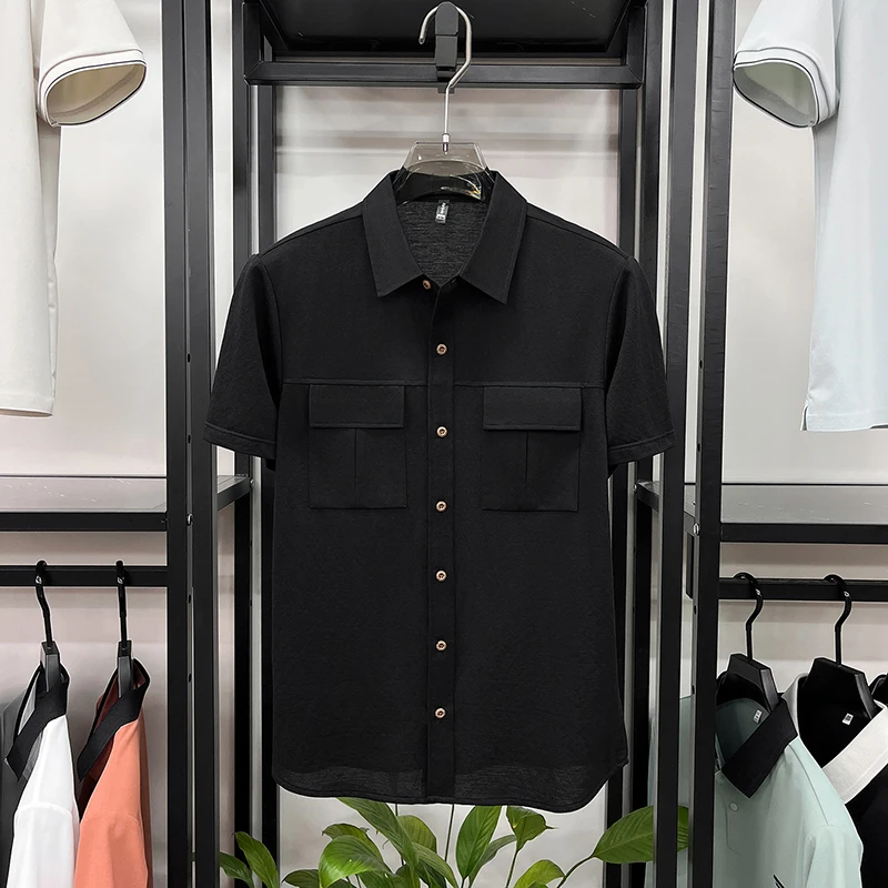Summer New Style Men's Solid Color Fashionable Lapel Lightweight and Comfortable Short-Sleeved Shirt
Summer New Style Men's Solid Color Fashionable Lapel Lightweight and Comfortable Short-Sleeved Shirt