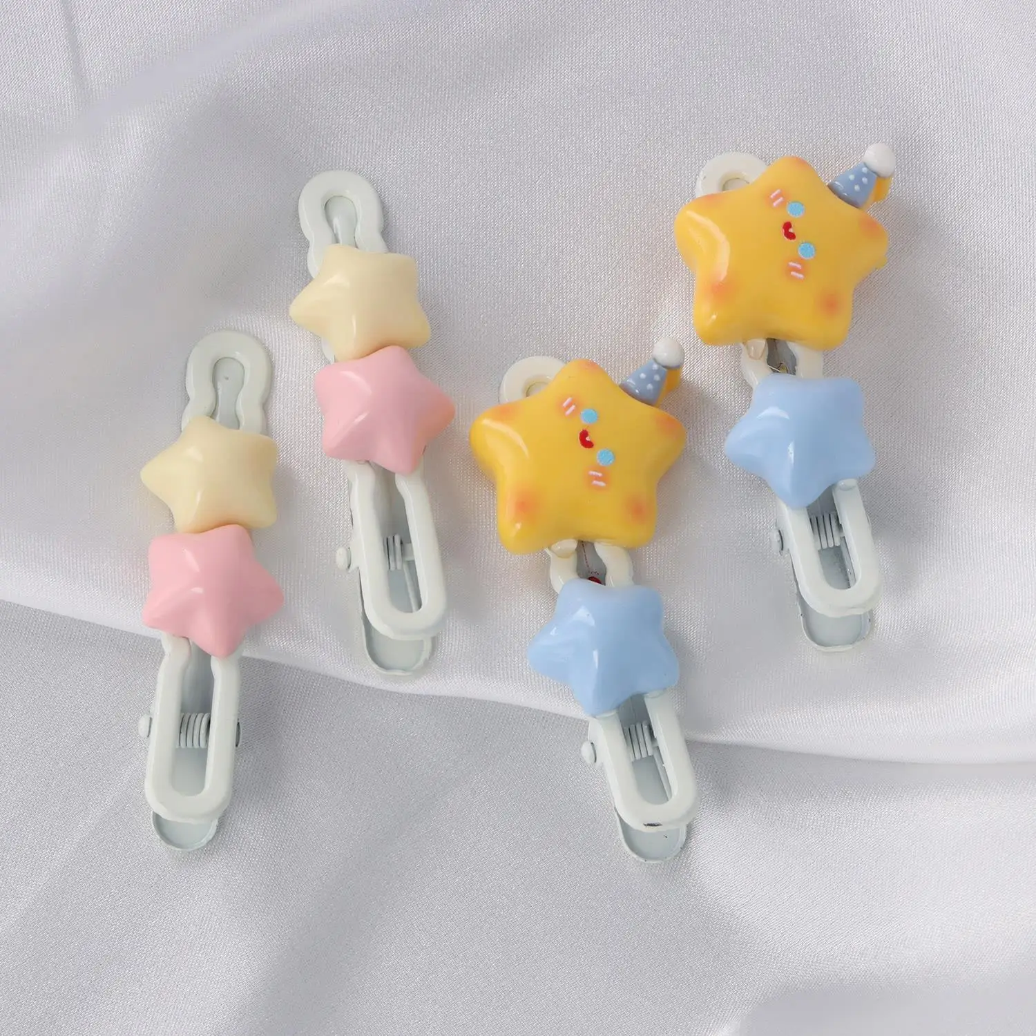 2Pcs Summer Y2K Hairpin Pink Yellow Star Designs Duckbill Clip Bangs Side Clip Barrettes BB Hair Clips Girls Hair Accessories
2Pcs Summer Y2K Hairpin Pink Yellow Star Designs Duckbill Clip Bangs Side Clip Barrettes BB Hair Clips Girls Hair Accessories