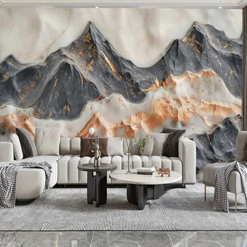 Custom Abstract Marble Mountain Wall Mural 3D Textured Wallpaper Modern Geometric Wall Coverings for TV Sofa Wall Design Decor
Custom Abstract Marble Mountain Wall Mural 3D Textured Wallpaper Modern Geometric Wall Coverings for TV Sofa Wall Design Decor