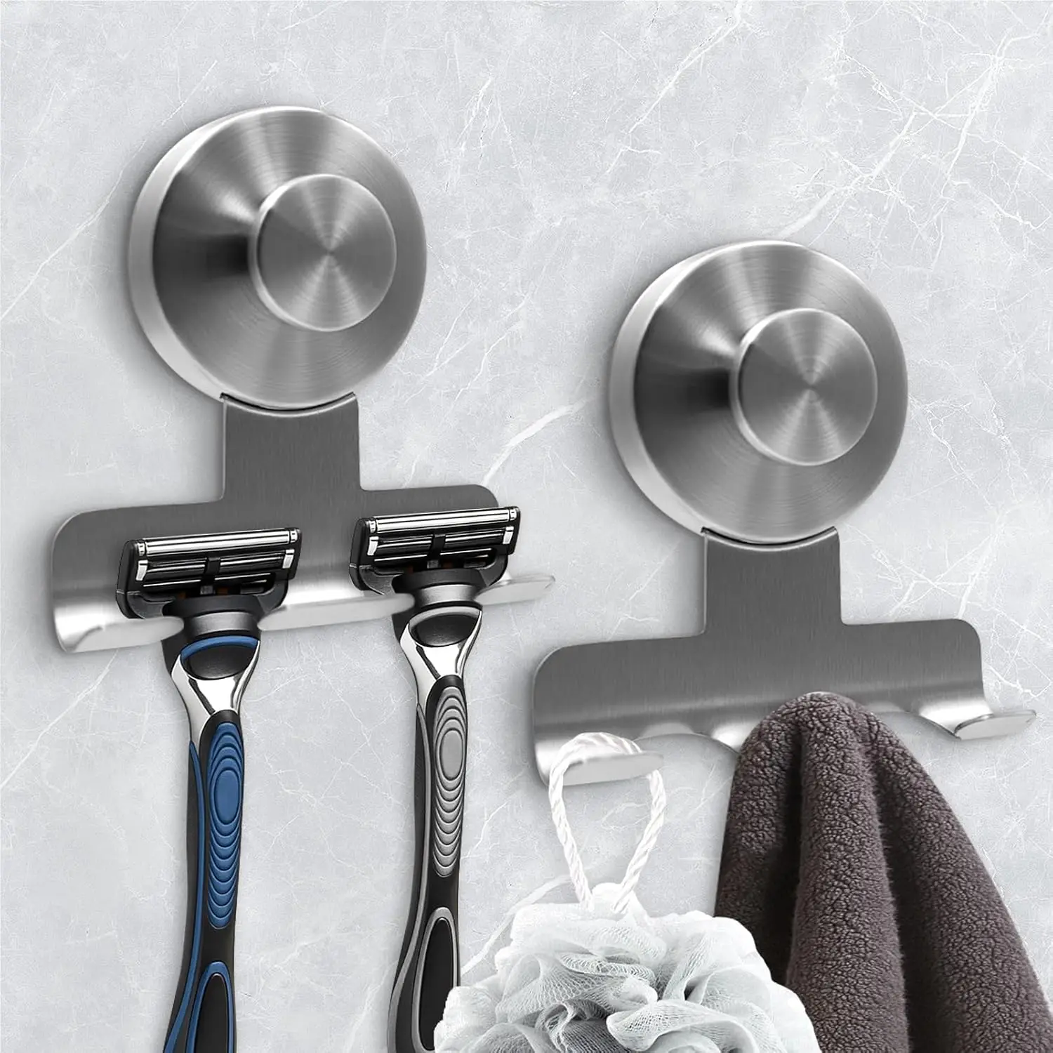 7KG Heavy Duty Suction Cup Razor Holder for Shower - 2 Pack, Rustproof Metal Shaver Hook, No-Drill Installation, Removable
7KG Heavy Duty Suction Cup Razor Holder for Shower - 2 Pack, Rustproof Metal Shaver Hook, No-Drill Installation, Removable