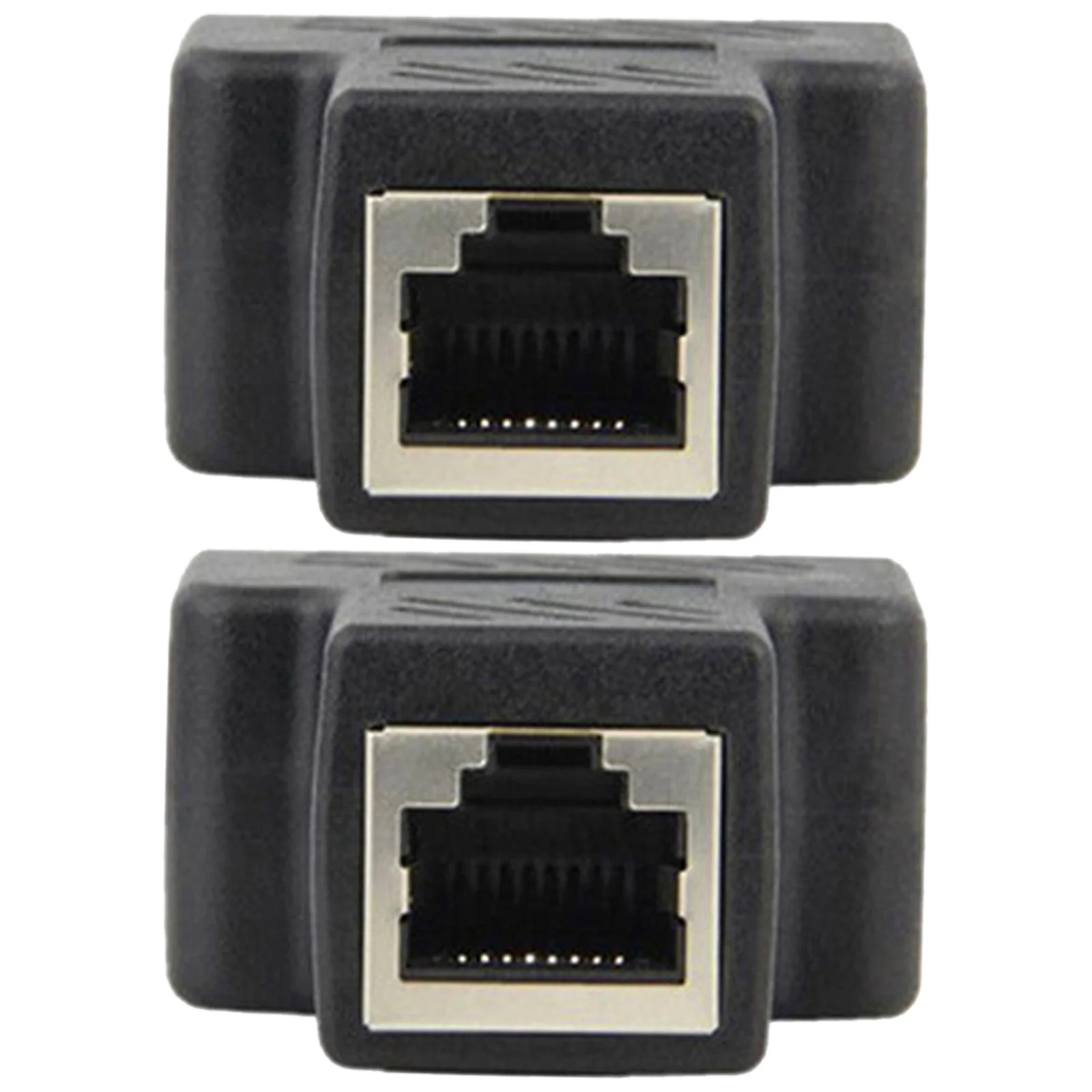 2pcs Network Splitter Connector Rj45 Adapter For Home Office Extension Cable Joiner Practical Connector Durable Network Adapter