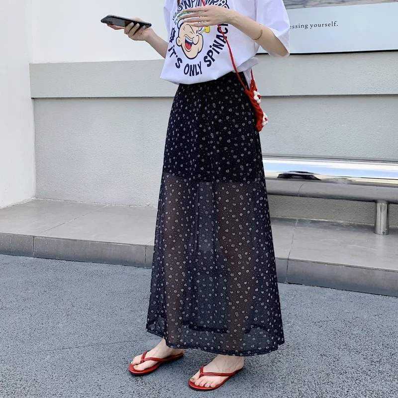 Black Floral Chiffon Thin A-Line Skirt High Waist Slim Fit Casual Women's Long Skirt Street Style Printed Polyester Fiber
Black Floral Chiffon Thin A-Line Skirt High Waist Slim Fit Casual Women's Long Skirt Street Style Printed Polyester Fiber