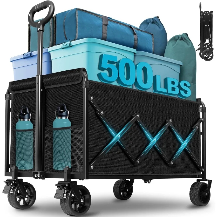 Collapsible Wagon Cart with Wheels Foldable 500LBS Heavy Duty Folding Utility Wagon Portable All Terrain Grocery Wagon Cart for
Collapsible Wagon Cart with Wheels Foldable 500LBS Heavy Duty Folding Utility Wagon Portable All Terrain Grocery Wagon Cart for