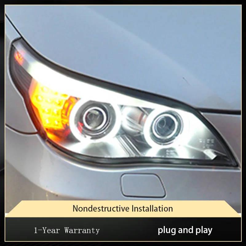 Автомобильные фары для BMW 5 серии E60 2004-2010, фары 520i 525i 523i 528i, обновленный дизайн «ангельские глазки», светодиодные автомобильные аксессуары
Автомобильные фары для BMW 5 серии E60 2004-2010, фары 520i 525i 523i 528i, обновленный дизайн «ангельские глазки», светодиодные автомобильные аксессуары