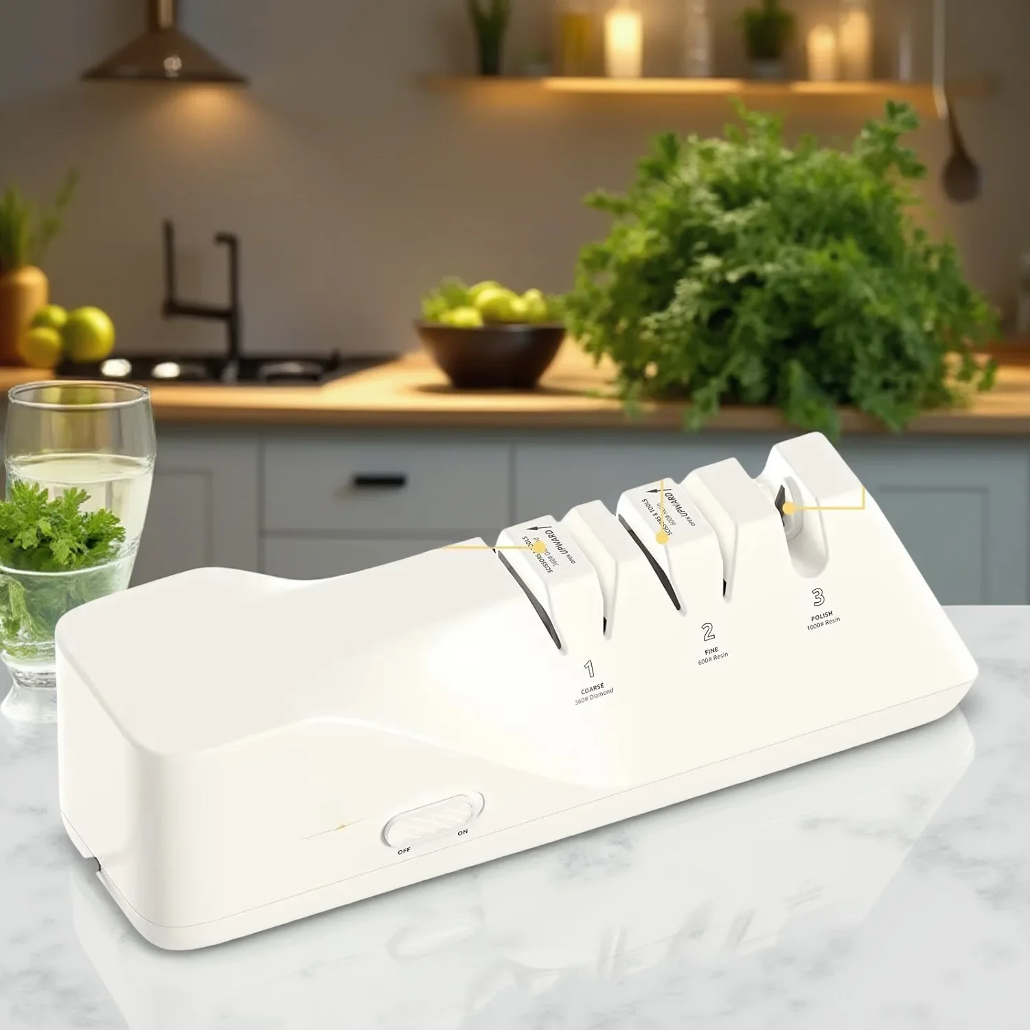 Three-stage Resin Tungsten Steel Manual Ceramic Scissors Automatic Electric Knife Sharpener Kitchen Multi-function Sharpeners
Three-stage Resin Tungsten Steel Manual Ceramic Scissors Automatic Electric Knife Sharpener Kitchen Multi-function Sharpeners
