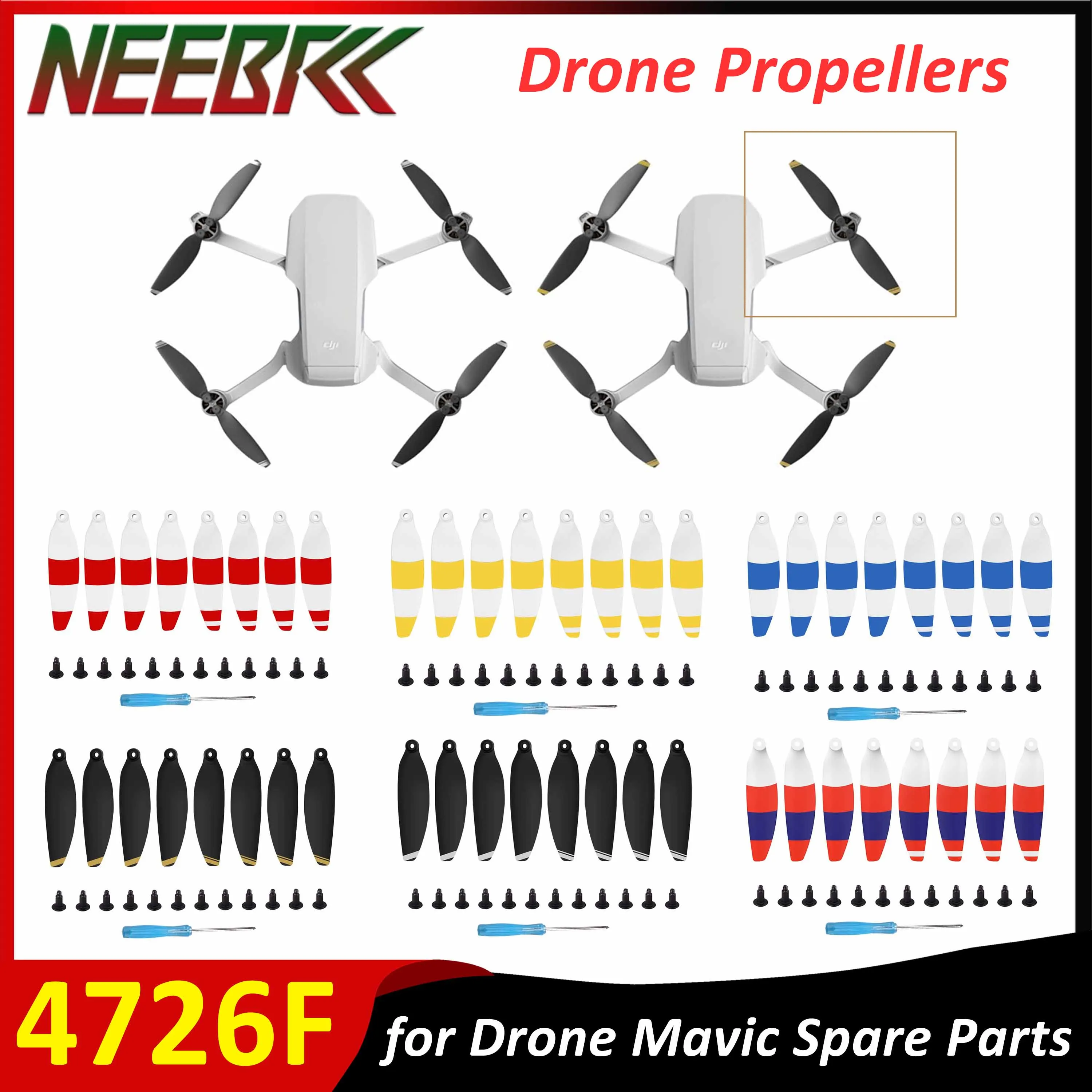 8pcs/set 4726F Propellers Blade Props with Screws Replace Parts Tool for DJI Mavic Mini / Mini 2 2SE /mini SE Drone Accessories
8pcs/set 4726F Propellers Blade Props with Screws Replace Parts Tool for DJI Mavic Mini / Mini 2 2SE /mini SE Drone Accessories