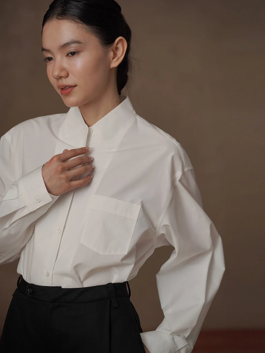 Hacikis Miss Chinese Style Vintage Reissue Stand Collar Loose H-Shape Slimming Shirt Long Sleeve Layering Women's Shirt
Hacikis Miss Chinese Style Vintage Reissue Stand Collar Loose H-Shape Slimming Shirt Long Sleeve Layering Women's Shirt