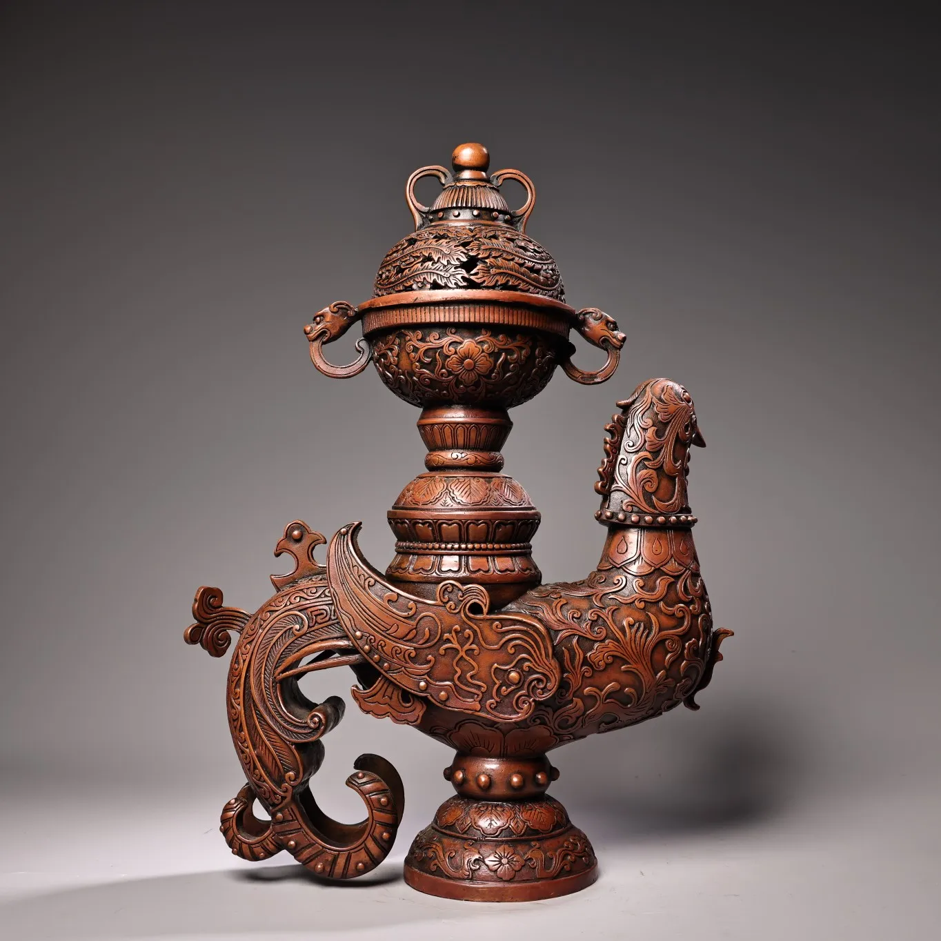 15"Tibetan Temple Collection Old Bronze Mosaic Gem Phoenix Statue Eight Treasures Incense Burner Amass wealth Ornaments
15"Tibetan Temple Collection Old Bronze Mosaic Gem Phoenix Statue Eight Treasures Incense Burner Amass wealth Ornaments