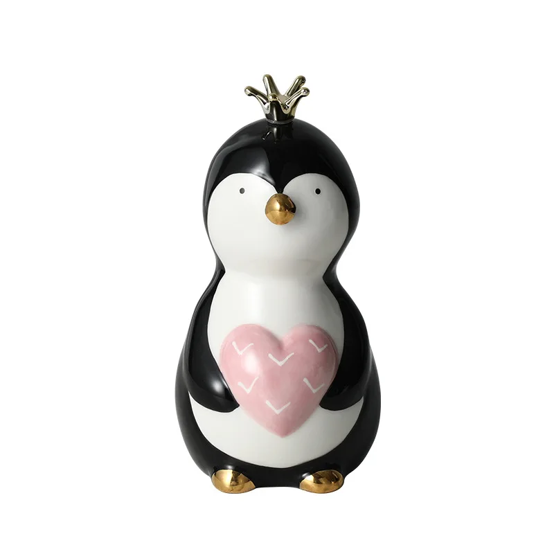 Modern ins style hand-painted love penguin ceramic ornament home TV cabinet children's room creative decoration
Modern ins style hand-painted love penguin ceramic ornament home TV cabinet children's room creative decoration