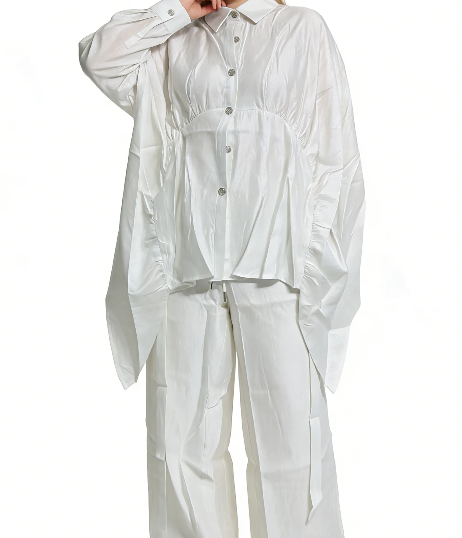 Stylish shirt and trousers set, new arrival, trendy design, women's two-piece suit.-GZXX040
Stylish shirt and trousers set, new arrival, trendy design, women's two-piece suit.-GZXX040
