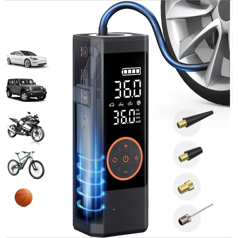 Tire Inflator Portable Air Compressor: 2.5X Faster Inflation 150PSI Cordless Tire Inflator with 7800mAh Rechargeable Ba
Tire Inflator Portable Air Compressor: 2.5X Faster Inflation 150PSI Cordless Tire Inflator with 7800mAh Rechargeable Ba