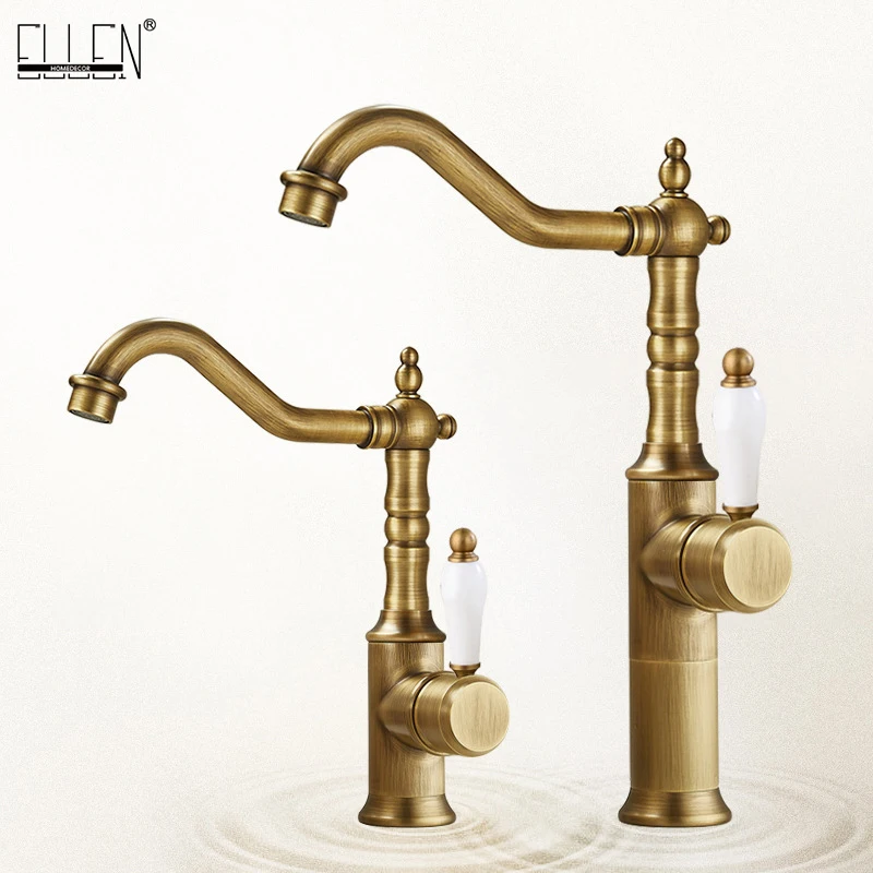 Antique Brass Single Handle Bathroom Sink Faucet Brushed Brass Long Reach Bathroom Faucet Mixer Tap Brushed Brass EL124
Antique Brass Single Handle Bathroom Sink Faucet Brushed Brass Long Reach Bathroom Faucet Mixer Tap Brushed Brass EL124