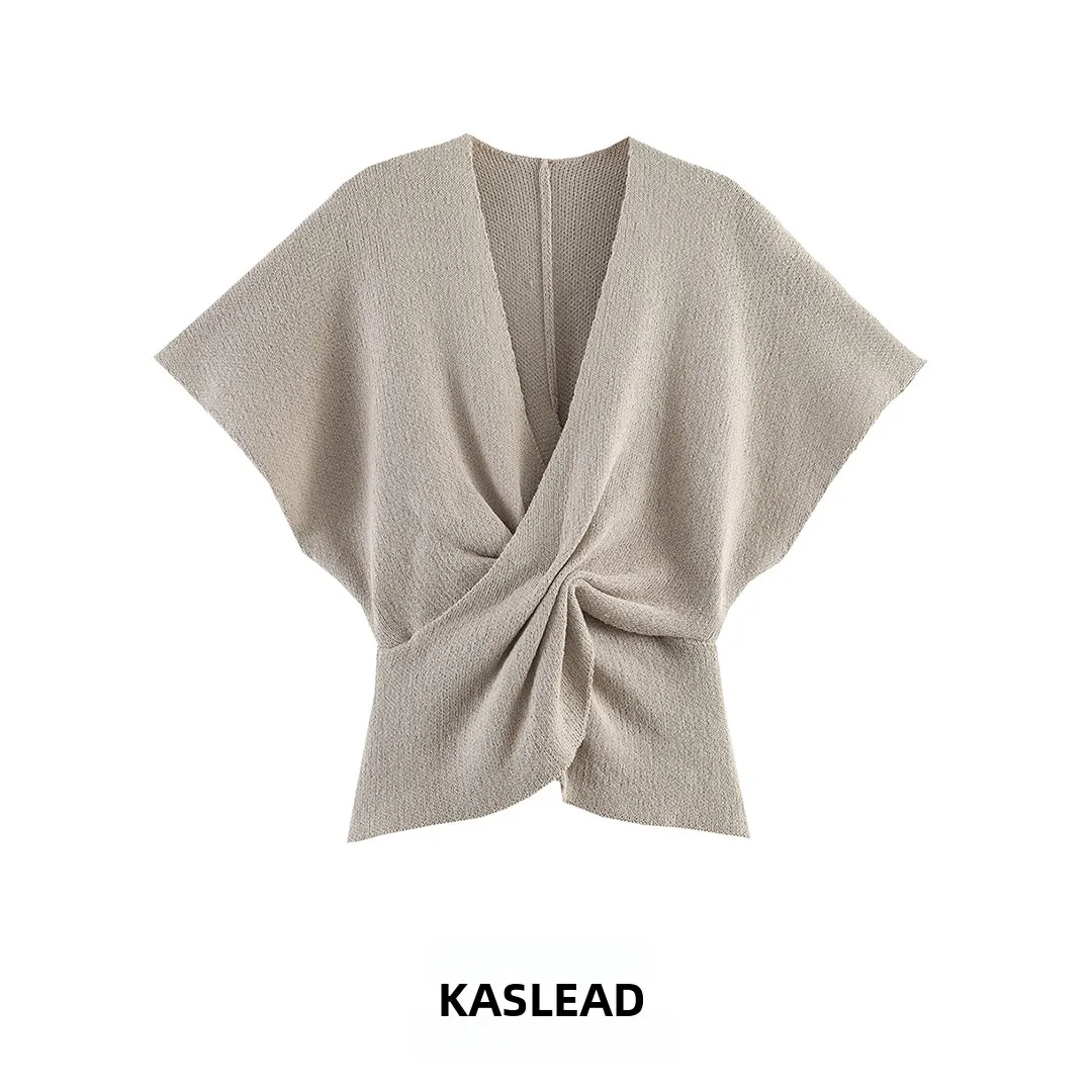 KASLEAD New Women's Fashionable Knitted Slim Fit Top with Bow Design Polyester Fiber Summer Season Casual Wear
KASLEAD New Women's Fashionable Knitted Slim Fit Top with Bow Design Polyester Fiber Summer Season Casual Wear