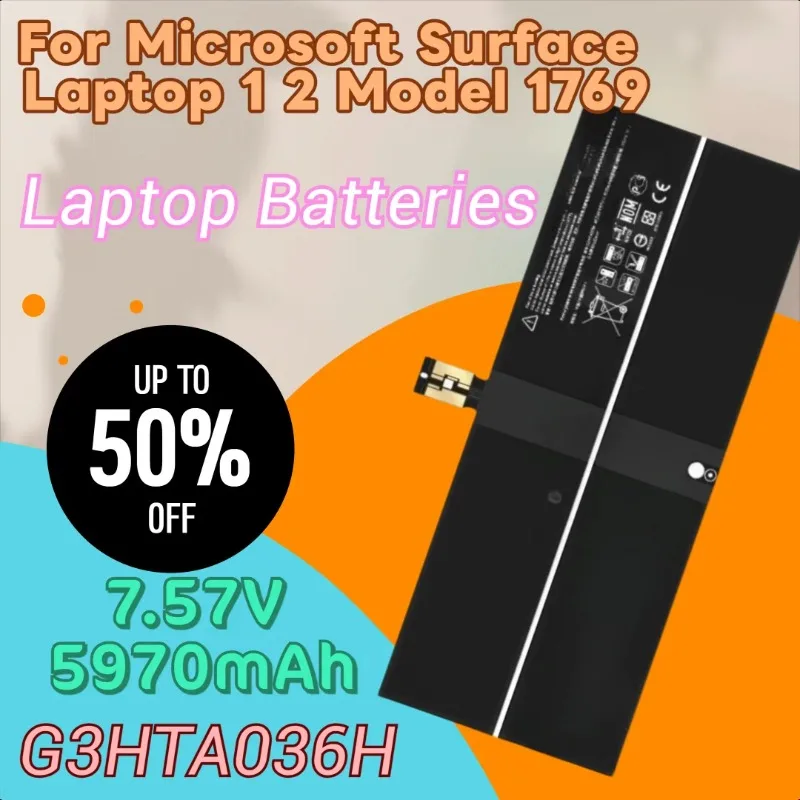 High Quality New 7.57V 5970mAh New Battery DYNK01 G3HTA036H for Microsoft Surface Laptop 1 2 Model 1769
High Quality New 7.57V 5970mAh New Battery DYNK01 G3HTA036H for Microsoft Surface Laptop 1 2 Model 1769