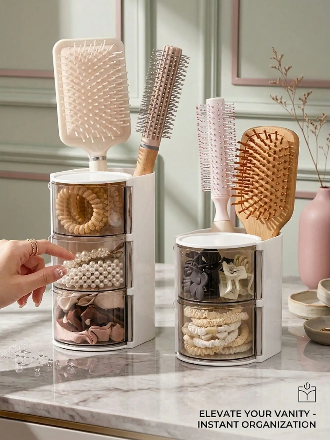 1pc Rotating Makeup Organizer Box - Can Store Makeup Brushes, Combs, Hair Clips, Hair Ties, Hair Claws And Jewelry, Perfect Gift For Mother's Day/Easter/Thanksgiving
1pc Rotating Makeup Organizer Box - Can Store Makeup Brushes, Combs, Hair Clips, Hair Ties, Hair Claws And Jewelry, Perfect Gift For Mother's Day/Easter/Thanksgiving