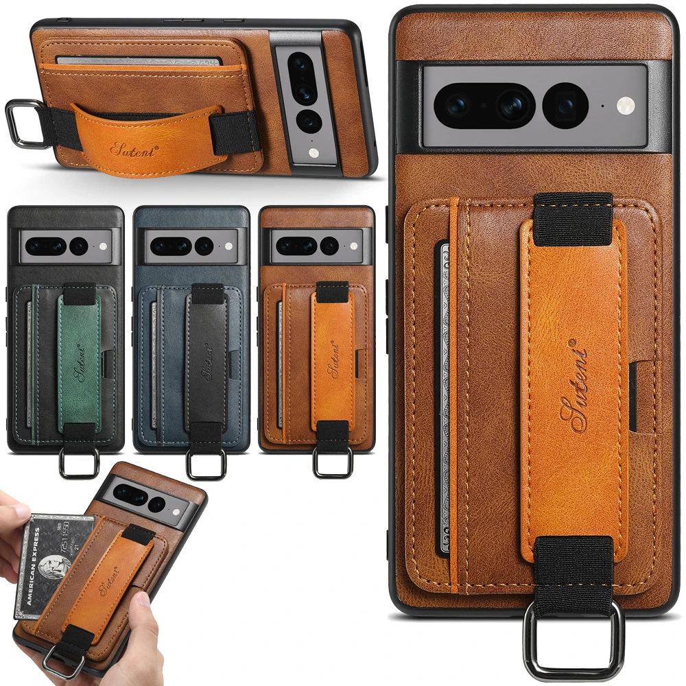 SUTENI Phone Case Wrist Strap Ring Buckle PU Leather Card Holder Stand For Google Pixel 9XL 8Pro 7A 7P 7 6A 6P 6
SUTENI Phone Case Wrist Strap Ring Buckle PU Leather Card Holder Stand For Google Pixel 9XL 8Pro 7A 7P 7 6A 6P 6