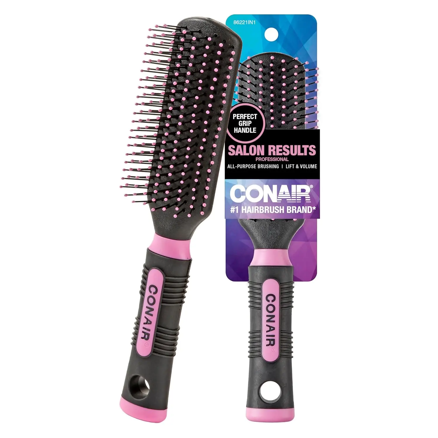 Conair Salon Results Hairbrush - Hair brush for Men and Women - Detangling - suitable for all hair types -features Nylon Bristles - Pink/Black, Styling Tools, Knot Opening, Combs, Hair Care
Conair Salon Results Hairbrush - Hair brush for Men and Women - Detangling - suitable for all hair types -features Nylon Bristles - Pink/Black, Styling Tools, Knot Opening, Combs, Hair Care
