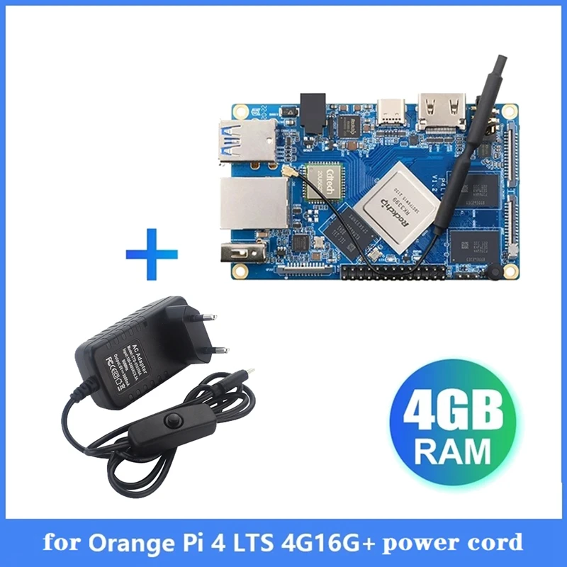 For Orange Pi 4LTS Wifi+BT5.0 Android Ubuntu Debian Development Board+Power Adapter EU Plug
For Orange Pi 4LTS Wifi+BT5.0 Android Ubuntu Debian Development Board+Power Adapter EU Plug