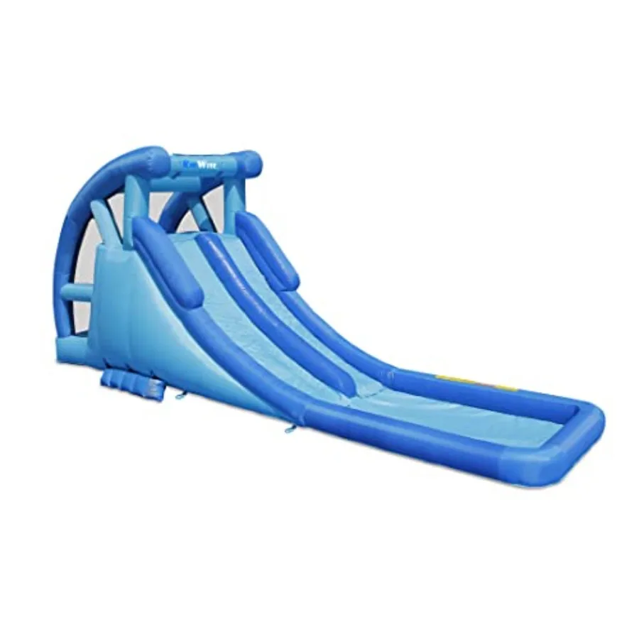 Residential Inflatable Double Water Slide with Pretty Blue Color Scheme Includes Blower Carry Bag Water Hose and Stakes Quick I
Residential Inflatable Double Water Slide with Pretty Blue Color Scheme Includes Blower Carry Bag Water Hose and Stakes Quick I