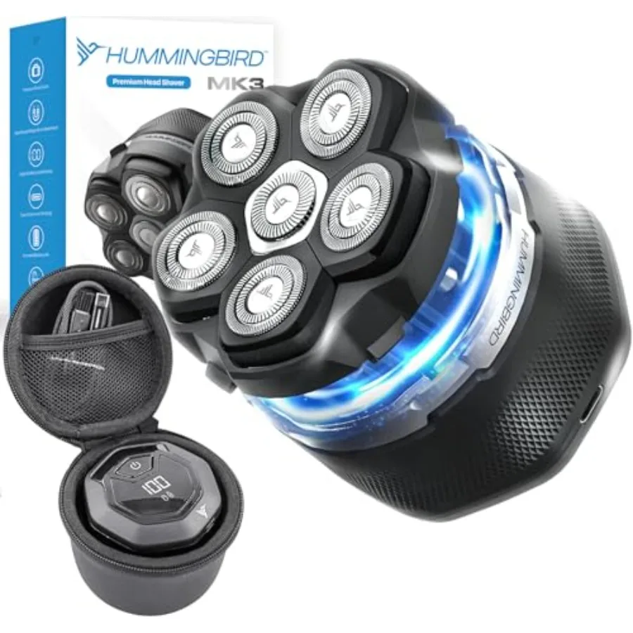 MK3 Head Shaver for Bald Men - Wet/Dry Electric Rotary Razor, Waterproof, Cordless USB-C Rechargeable Skull Shaver with Case
MK3 Head Shaver for Bald Men - Wet/Dry Electric Rotary Razor, Waterproof, Cordless USB-C Rechargeable Skull Shaver with Case