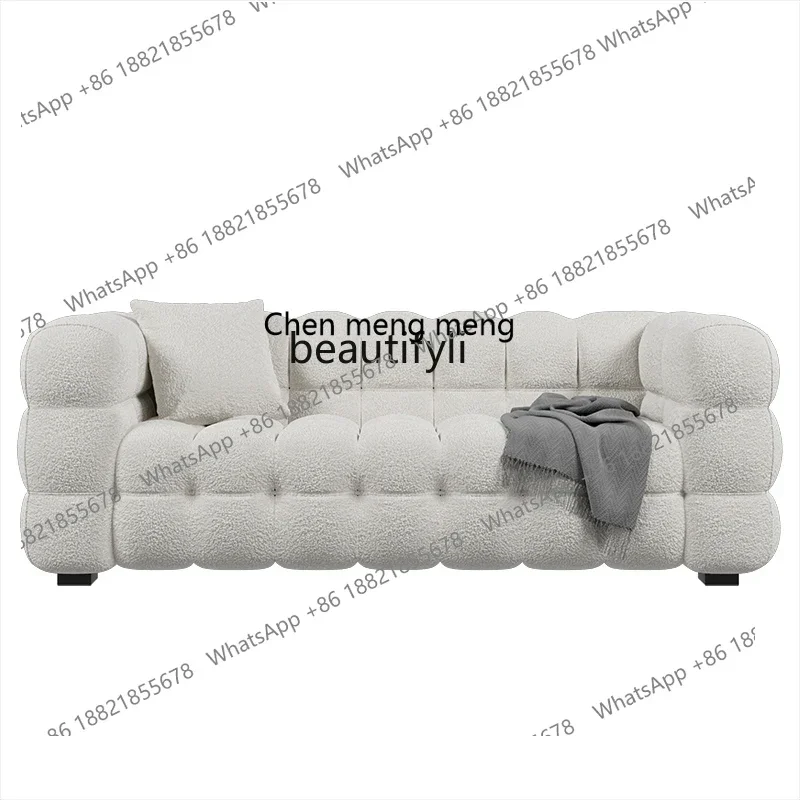 X R yj Fabric Sofa Nordic Lambswool Retro Chic Style Simple French Three-Seat Cotton Candy Sofa R
X R yj Fabric Sofa Nordic Lambswool Retro Chic Style Simple French Three-Seat Cotton Candy Sofa R