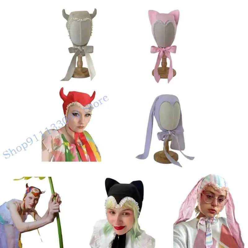 H9ED Girls Rabbit Hat Y2K Horn Rabbit Ears Hat Lace Horn Gifts Warm Halloween Hat
H9ED Girls Rabbit Hat Y2K Horn Rabbit Ears Hat Lace Horn Gifts Warm Halloween Hat