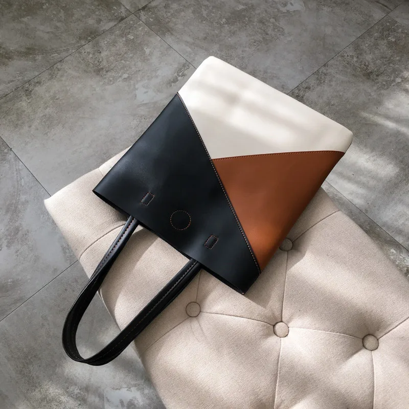 Women Shoulder Bag Soft PU Leather TopHandle Bags fashion panelled Ladies Big Tote Women's Handbags Shopping Bag bolsa feminina
Women Shoulder Bag Soft PU Leather TopHandle Bags fashion panelled Ladies Big Tote Women's Handbags Shopping Bag bolsa feminina