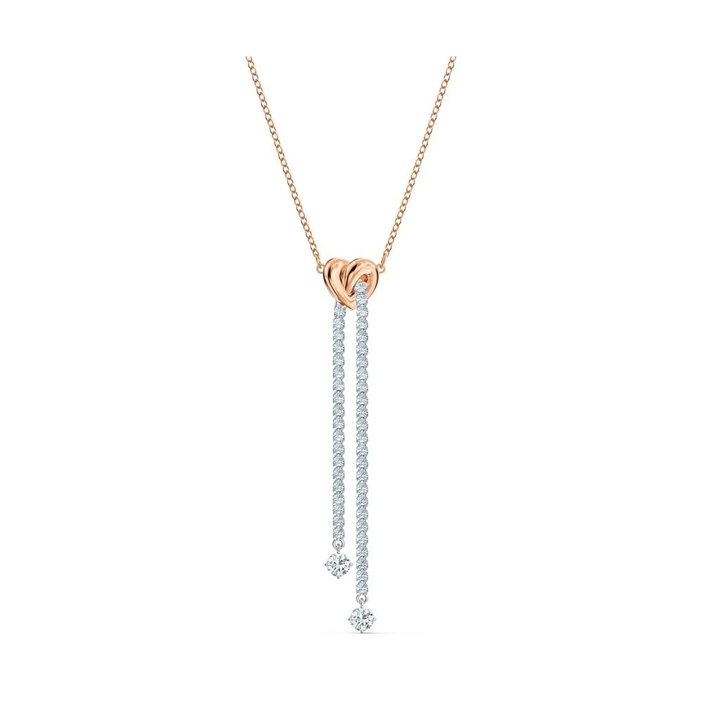 Rose Gold-Tone Intertwined Hearts & Lariat Crystal Drop Necklace
Rose Gold-Tone Intertwined Hearts & Lariat Crystal Drop Necklace